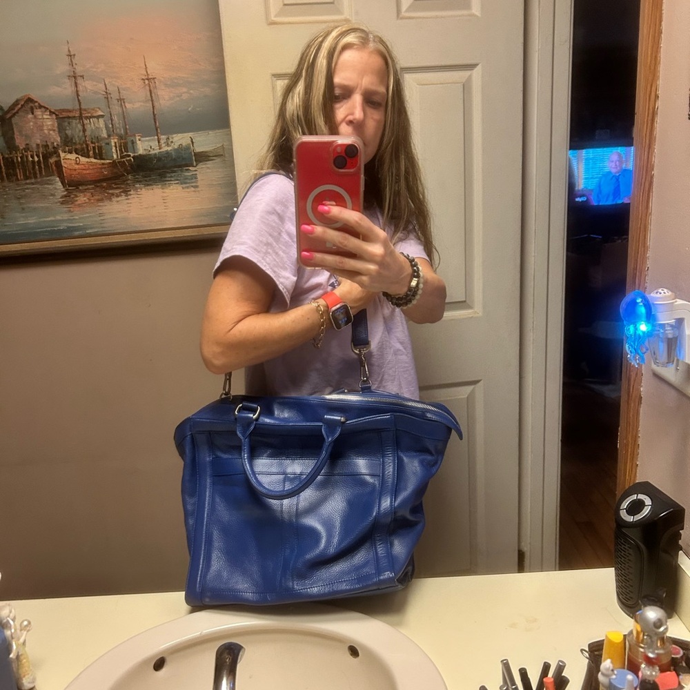 Blue Leather Women's Bag Isabella fiore - Picture 11 of 16